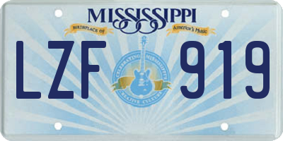 MS license plate LZF919