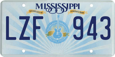 MS license plate LZF943