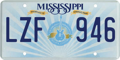 MS license plate LZF946