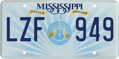 MS license plate LZF949