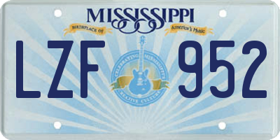 MS license plate LZF952