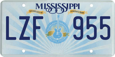 MS license plate LZF955