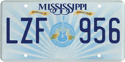 MS license plate LZF956