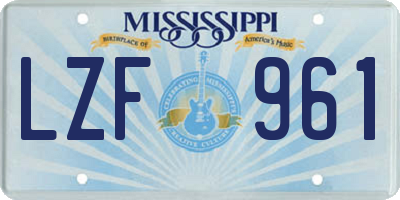 MS license plate LZF961