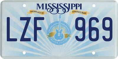 MS license plate LZF969