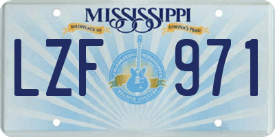 MS license plate LZF971