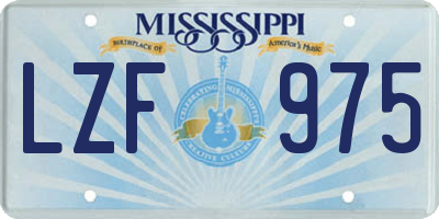 MS license plate LZF975