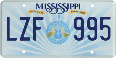 MS license plate LZF995
