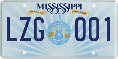 MS license plate LZG001
