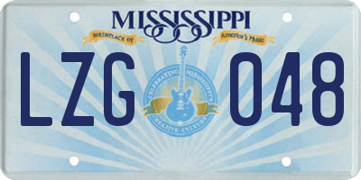 MS license plate LZG048