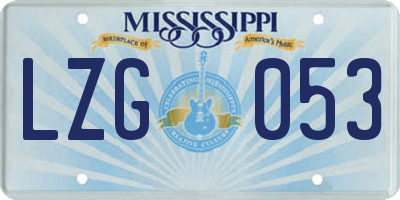 MS license plate LZG053