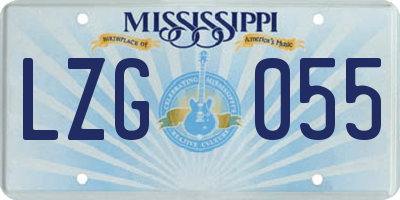 MS license plate LZG055
