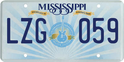 MS license plate LZG059