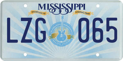 MS license plate LZG065