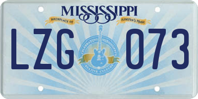 MS license plate LZG073