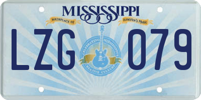 MS license plate LZG079