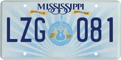 MS license plate LZG081