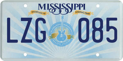 MS license plate LZG085
