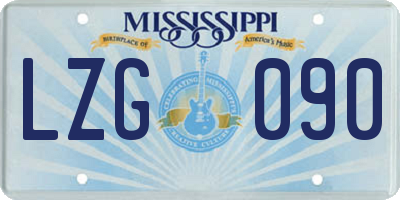 MS license plate LZG090