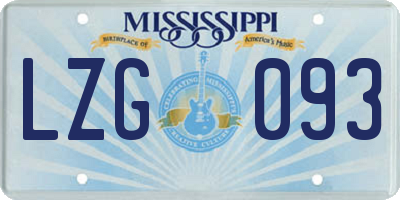MS license plate LZG093