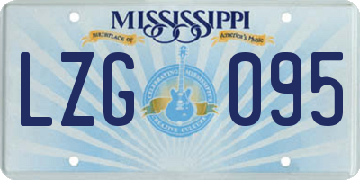 MS license plate LZG095