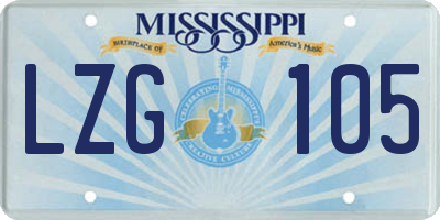 MS license plate LZG105