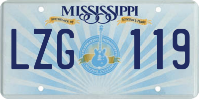 MS license plate LZG119