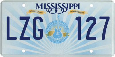 MS license plate LZG127