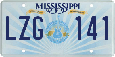 MS license plate LZG141