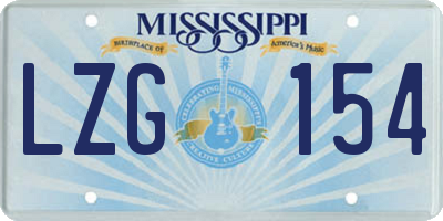MS license plate LZG154