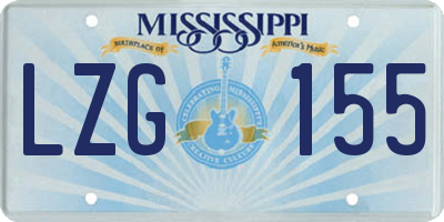 MS license plate LZG155