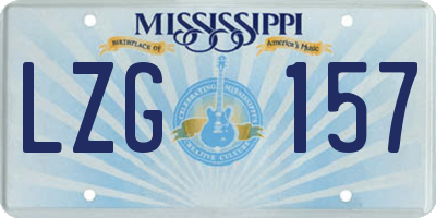 MS license plate LZG157