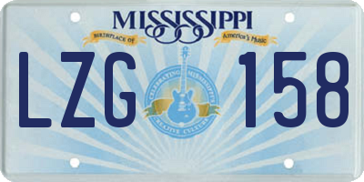 MS license plate LZG158
