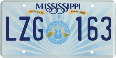 MS license plate LZG163
