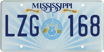 MS license plate LZG168