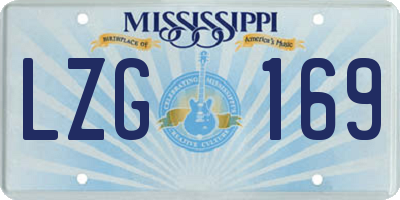 MS license plate LZG169