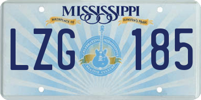 MS license plate LZG185