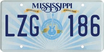 MS license plate LZG186