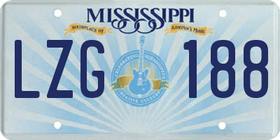 MS license plate LZG188