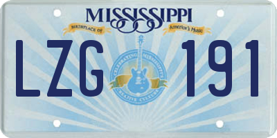 MS license plate LZG191