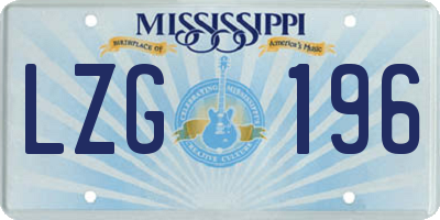 MS license plate LZG196