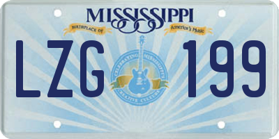 MS license plate LZG199