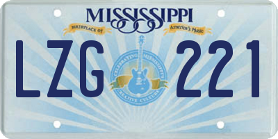 MS license plate LZG221