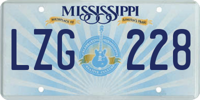 MS license plate LZG228