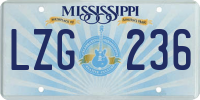 MS license plate LZG236