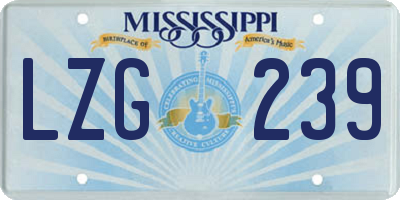 MS license plate LZG239