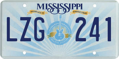 MS license plate LZG241