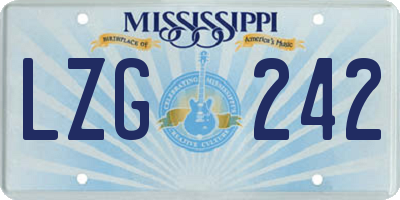 MS license plate LZG242