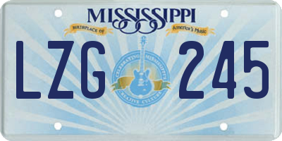 MS license plate LZG245