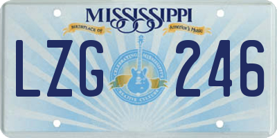MS license plate LZG246